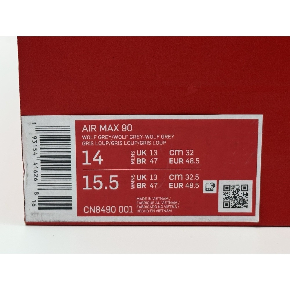 Nike Air Max‎ 90 Triple Grey Size 14 CN8490 001 - Picture 9 of 9